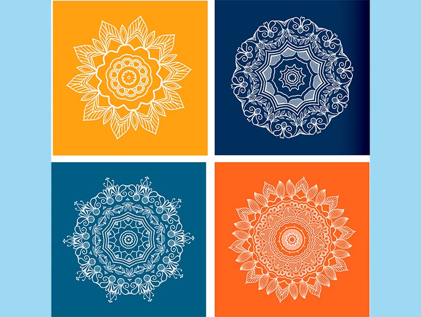 Ethnic mandala patterns 4 set Free download